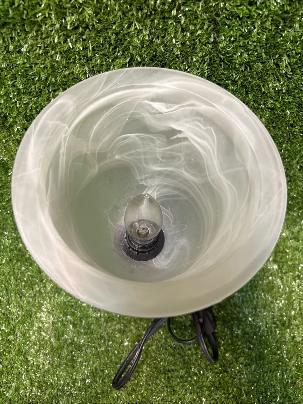 Elegant White Frosted Glass Table Lamp with Black Base - Home Accents